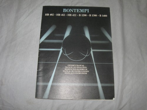 Bontempi owners manual hb402 - bontempi,