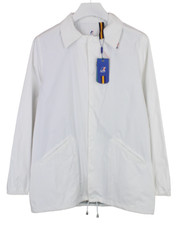 K-Way Raoul Jersey Veste Homme M Snap Bouton Col Polo Blanc Fin