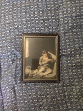 ancien tableau scene de genre