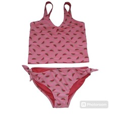 Old Navy Girls OLX Twist Front Watermelon Print 2 Piece Swimsuit Size XL
