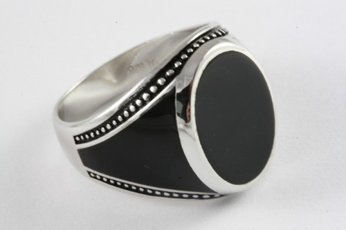 Bague pour hommes pierre - hommes, noire