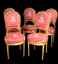 SERIE DE 5 CHAISES TAPISSÉS
