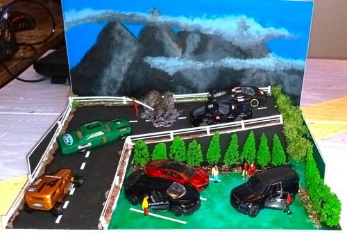 Diorama maquette voiture - voiture, de