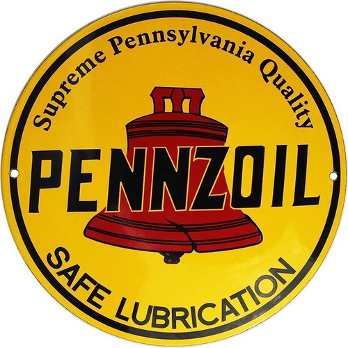 Plaque émaillée pennzoil - plaque, :