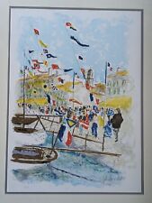 Urbain Huchet Signed Large Limited Edition Lithograph VOILIERS a SAINT TROPEZ