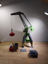 PLAYMOBIL 4470 Grue chargement Conlines Docker Train bateau + 4476 Elevateur