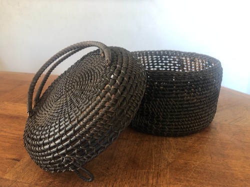 Ancien joli petit panier rond - ancien,
