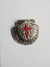 Pin's shell Santiago de Compostela, pilgrimage, Santiago Camino, metal