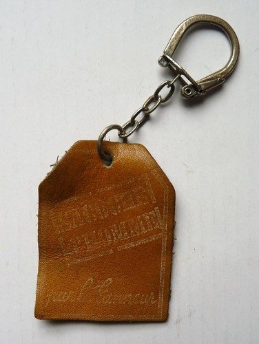 Antique leather year keychain - antique,