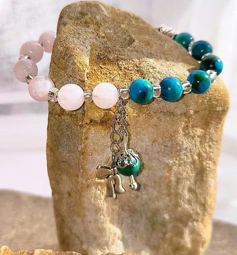 Bracelet pierres quartz rose - 2,