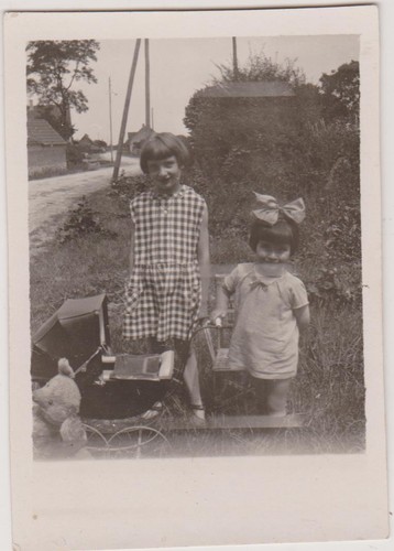 Antique photograph girls teddy - antique, girls/teddy
