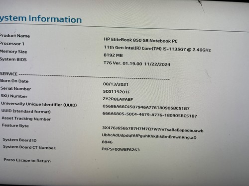Carte mère elitebook - hp, 850
