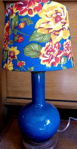 Pied lampe craquelé bleu - pied, de