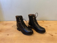 NWOT/B NeroGiardini Dual-Zip Leather Combat Boot , Black Leather , EU 38 / US 8