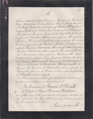 1885 faire part décès - 1885, faire-part