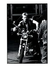 Police Sting Riding Yamaha Motorcycle Pose Original 8x10 Photo Agency Stamped