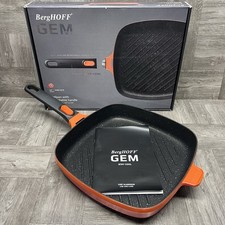 BergHOFF GEM Non-Stick Cast Aluminum Grill Pan 11" 3.4 qt. Square Caribbean Red