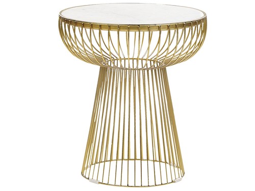 Table appoint blanc - blanc, doré