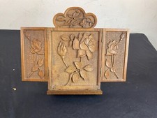 OLD LECTERN RELIGIOUS DESK MISSAL HOLDER BIBLE CARVED DECOR
