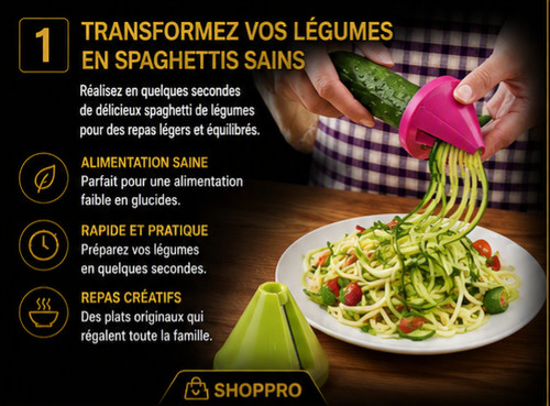 Spiraliseur légumes manuel - spiraliseur,