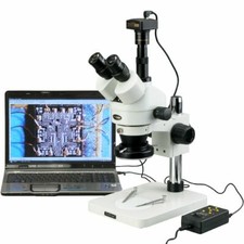 Microscope Stéréo Numérique AmScope 3,5X-90X + 4 Zones 144-LED + Caméra USB 5MP