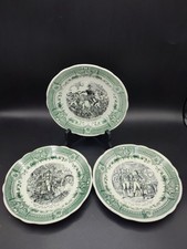 3 talking plates, Napoleon, Sarreguemines, Orig Print 1830
