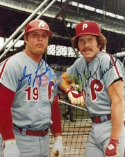 Greg Luzinski & Mike Schmidt Philadelphia Phillies Baseball Autographed 8x10 Pho