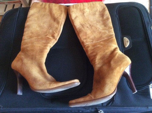 Bottes femme daim caramel - femme,