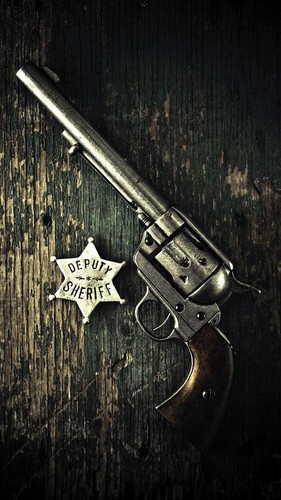 Plaque métal sheriff arme - plaque,