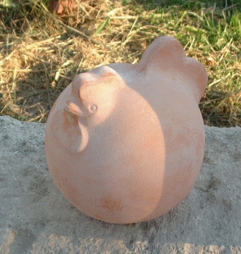 Poule terre cuite - poule, en