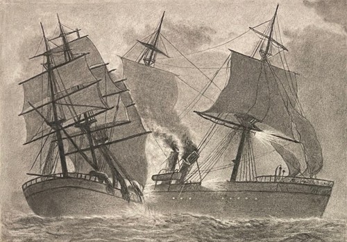 Bataille bateau vapeur - , contre