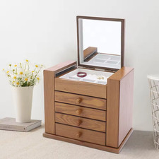 Bymaocar-Grande Boîte de Rangement en Bois, Vintage, 4 Tiroirs de Proximité, 5 N