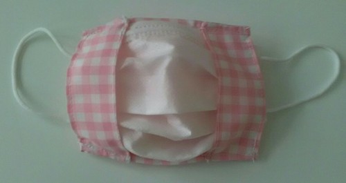 Cache masque tissu vichy - masque,