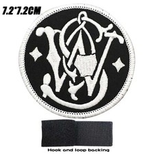 Patch Smith & Wesson Brodé 7.2cm - Patch S&W Rond Noir/Blanc - Scratch