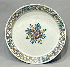 Rouen Earthenware Plate 18th Century Rose Flower