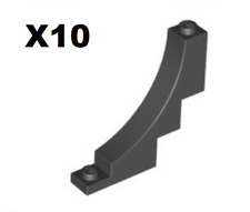 Lego ® Lot 10 Brique Arche Noir Brick 1 x 5 x 4 Arch Inverted Black 30099 NEW