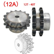 12A Chain Sprocket Steel Sprockets 12T - 40Teeth 19.05mm Pitch For Roller Chain