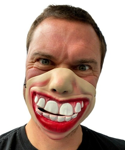Masque demi visage drôle - masque,