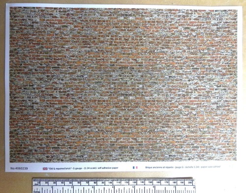 Papier auto adhésif brique - papier, auto-adhésif