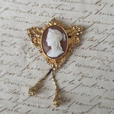 CAMEE Or 18 Carats Tête D'aigle Pendentif Ancien Napoléon III XIXè Victorian