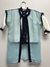 Boy's Moroccan 3pc Jabador Kids Thobe Set Jubbah Bisht Djellaba Navy/Teal Size 2