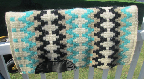 Wool turquoise black western - turquoise/black,