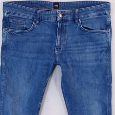 Hommes HUGO BOSS DELAWARE Ajusté Straight Élasthanne Bleu Jeans W34 L32