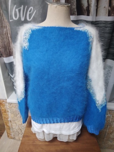 Splendide pull angora - bleu, /