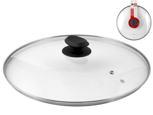 Couvercle verre bord inox - couvercle, en