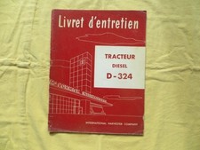 Tracteur Mc CORMICK International - D 324 diesel - livret d'entretien - 1961
