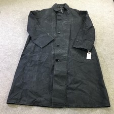 Vintage 1940s Macintosh Waxed Cotton Overcoat Water Resistant Jacket XL