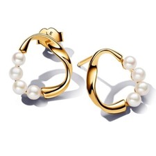 PANDORA Organique Formé Cercle & Behandelte Perle de Culture Type Eau Douce