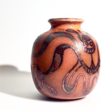 Vase boule lustre métallique Adriano Poggi Faenza 1960 era Aldo Londi Gio Ponti