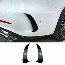 ABS Bright Black Rear Bumper Lip Spoiler Fins Canards For Benz C-Class 2022-2023